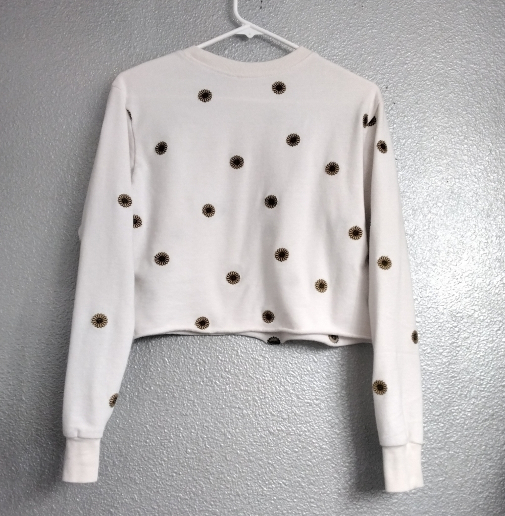 Mighty Fine Cropped Sunflower Shirt Size S